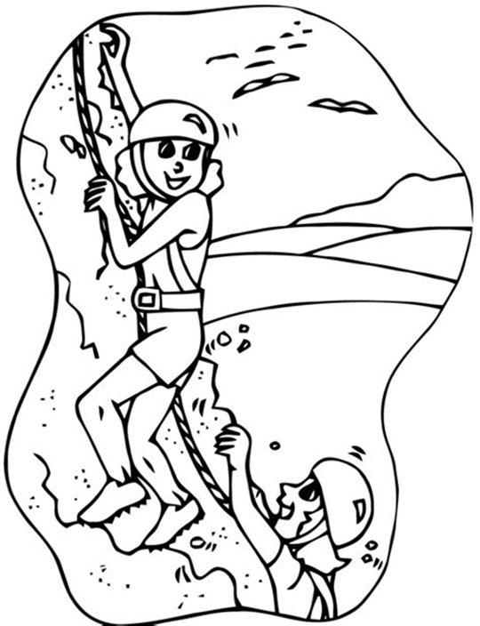 Rock climbing coloring pages