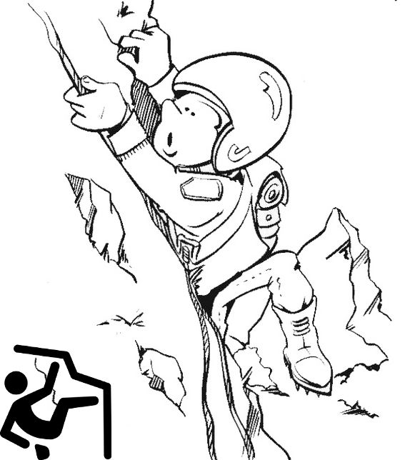 Cute rock climbing cartoon coloring picture coloring pictures sports coloring pages coloring pages