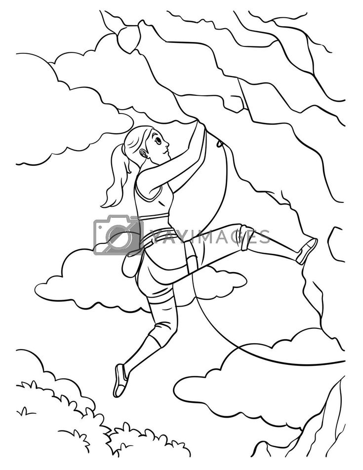 Rock climbing coloring page for kids by abbydesign vectors illustrations with unlimited downloads â monkey coloring pages coloring pages emoji coloring pages