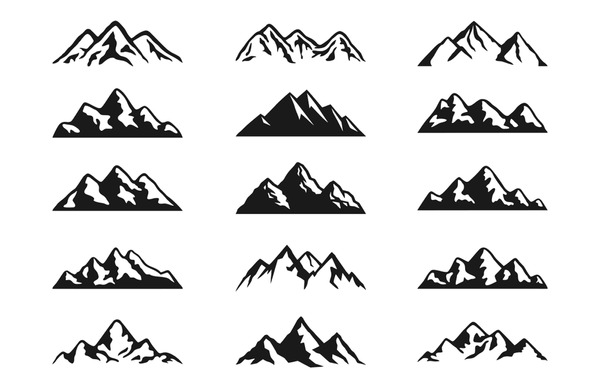 Thousand climbing mountain clipart royalty