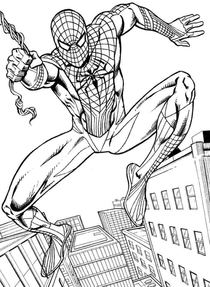 Cartoon spiderman coloring pages