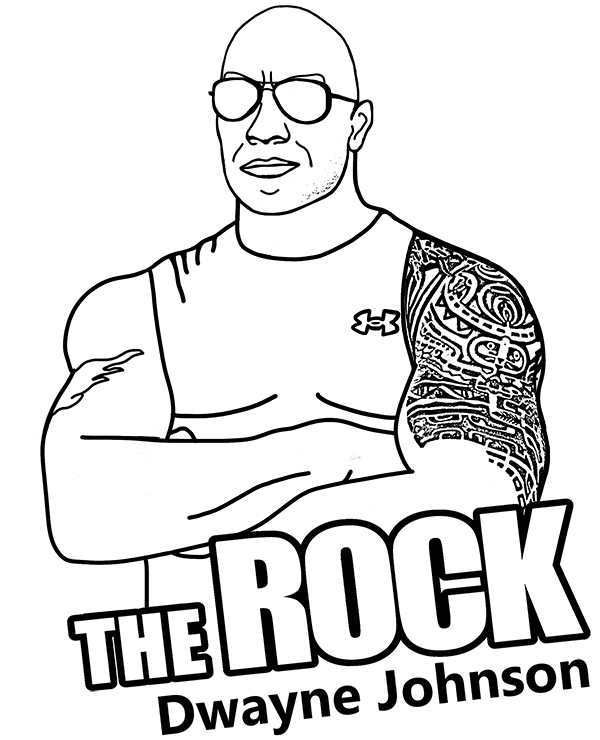 Free the rock dwayne johnson coloring page