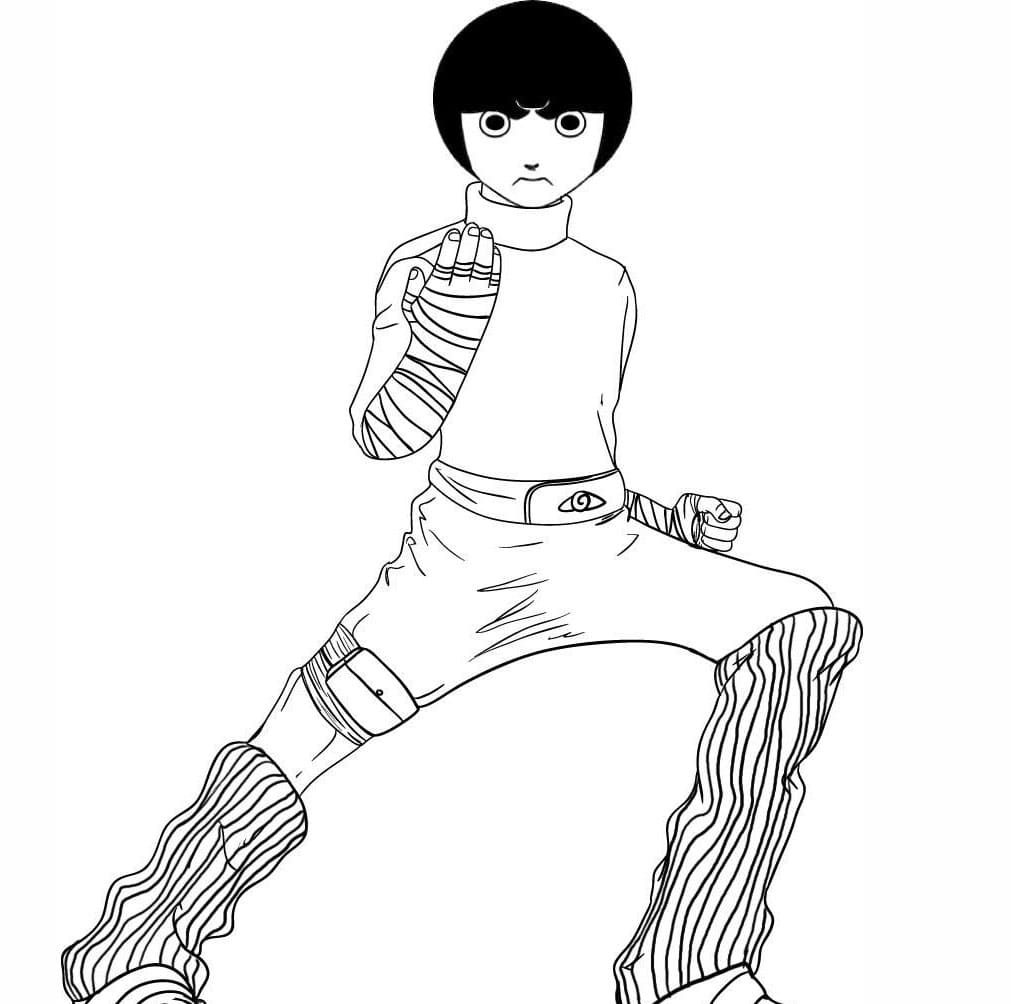 Rock lee coloring pages