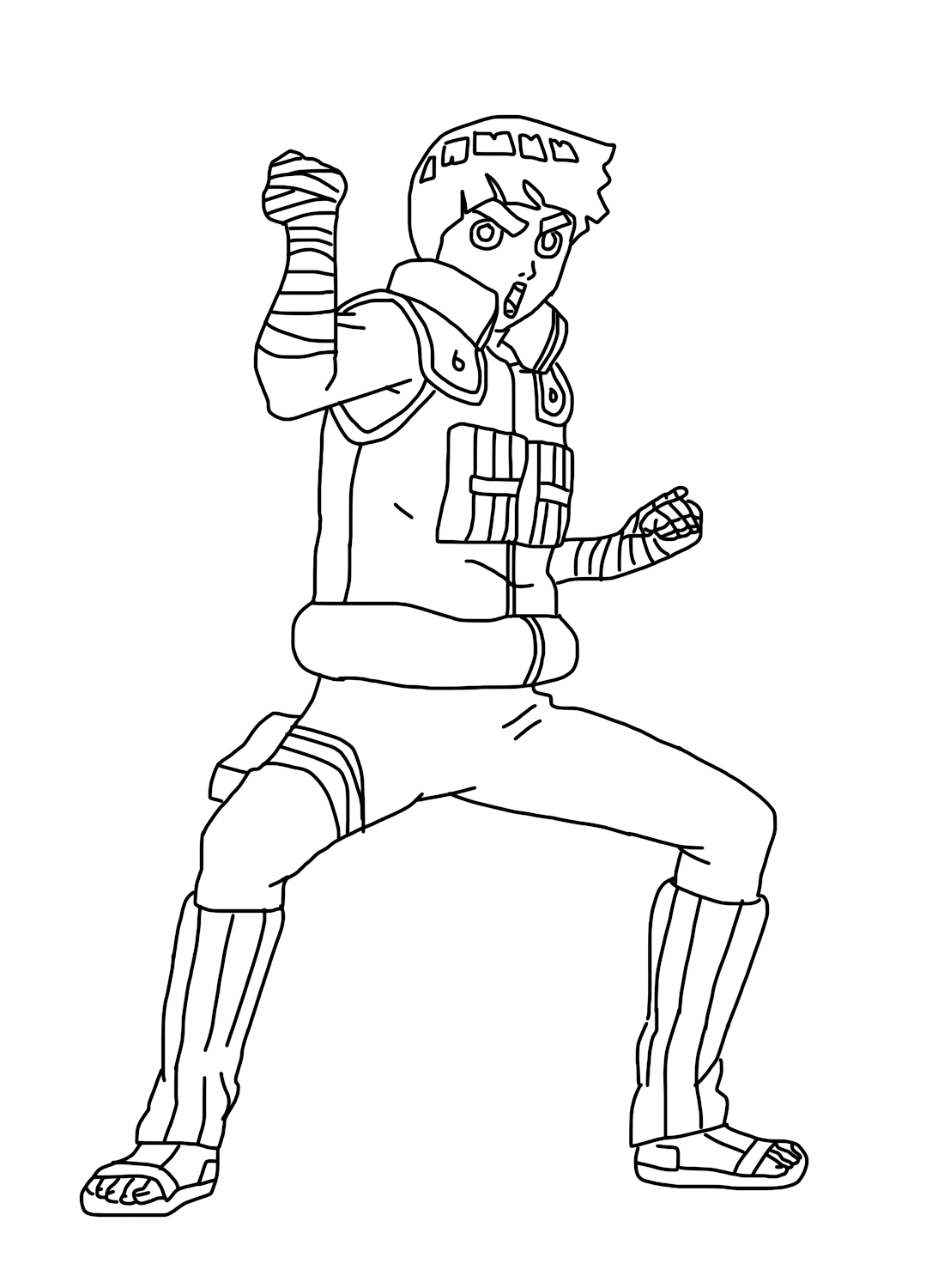 Rock lee coloring pages