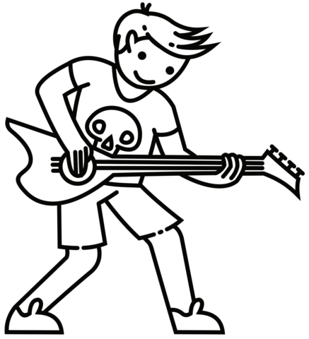 Rock star coloring page free printable coloring pages