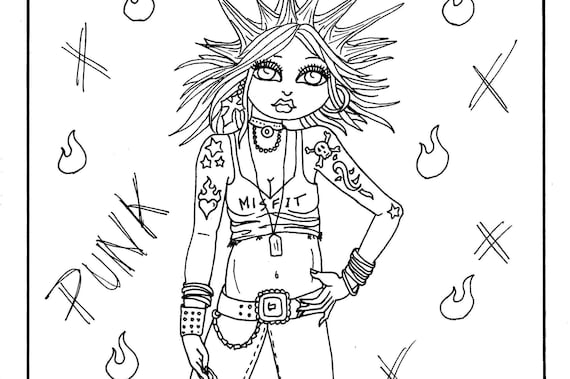 Rock n roll girls digital coloring book over pages of coloring fun rock through the years