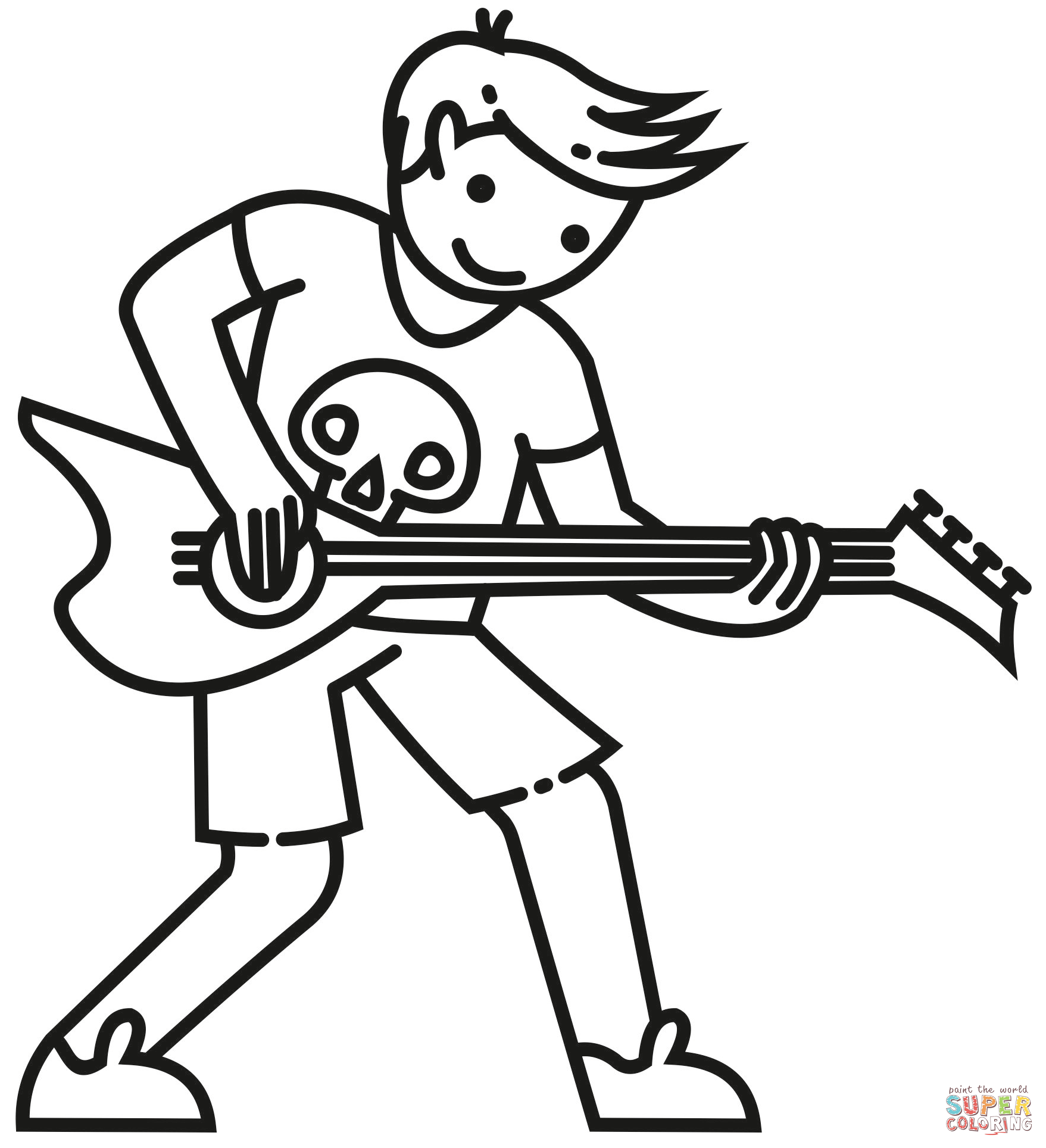 Rock star coloring page free printable coloring pages