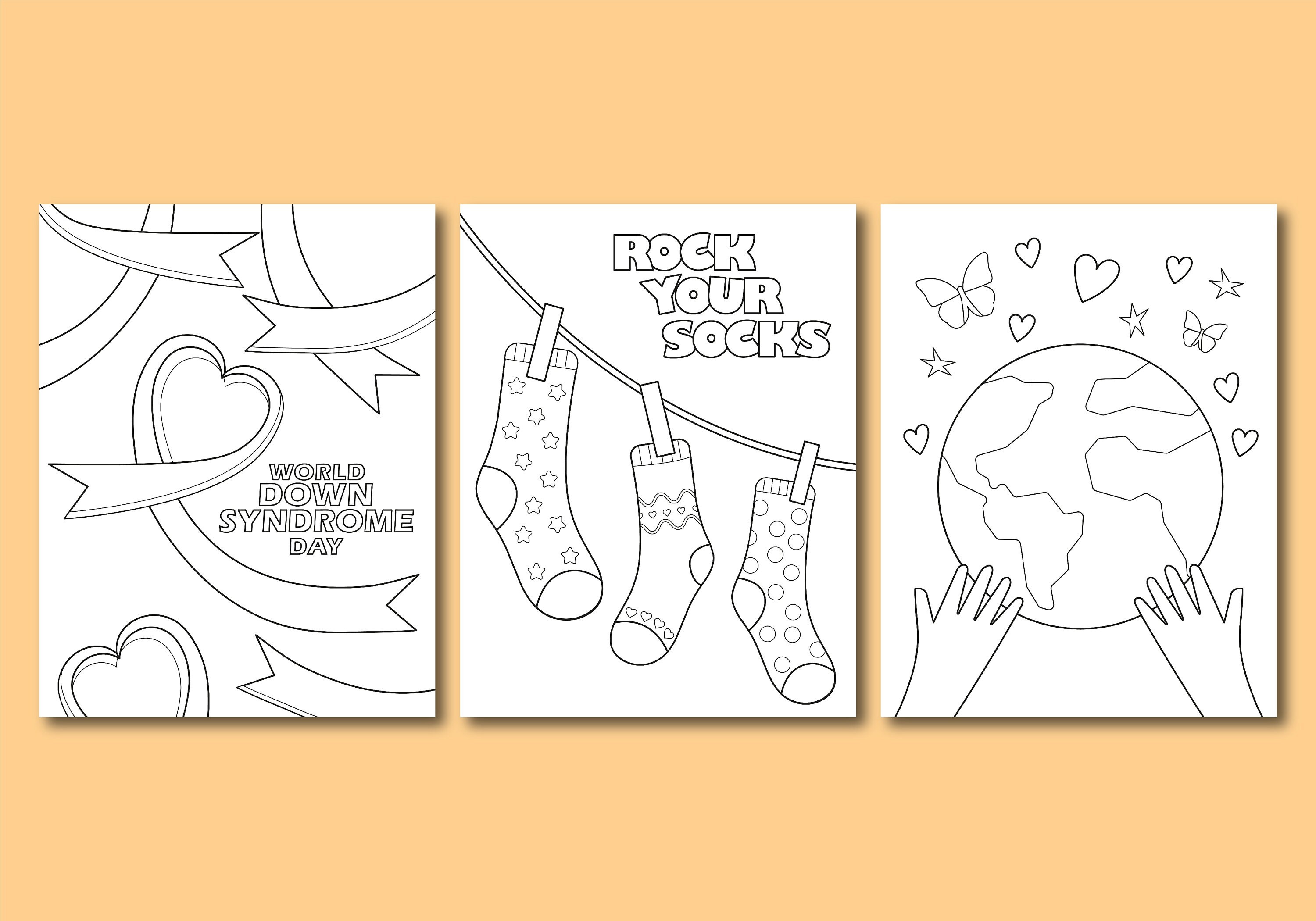 Down syndrome awareness coloring page rock your socks coloring page printable pdf download