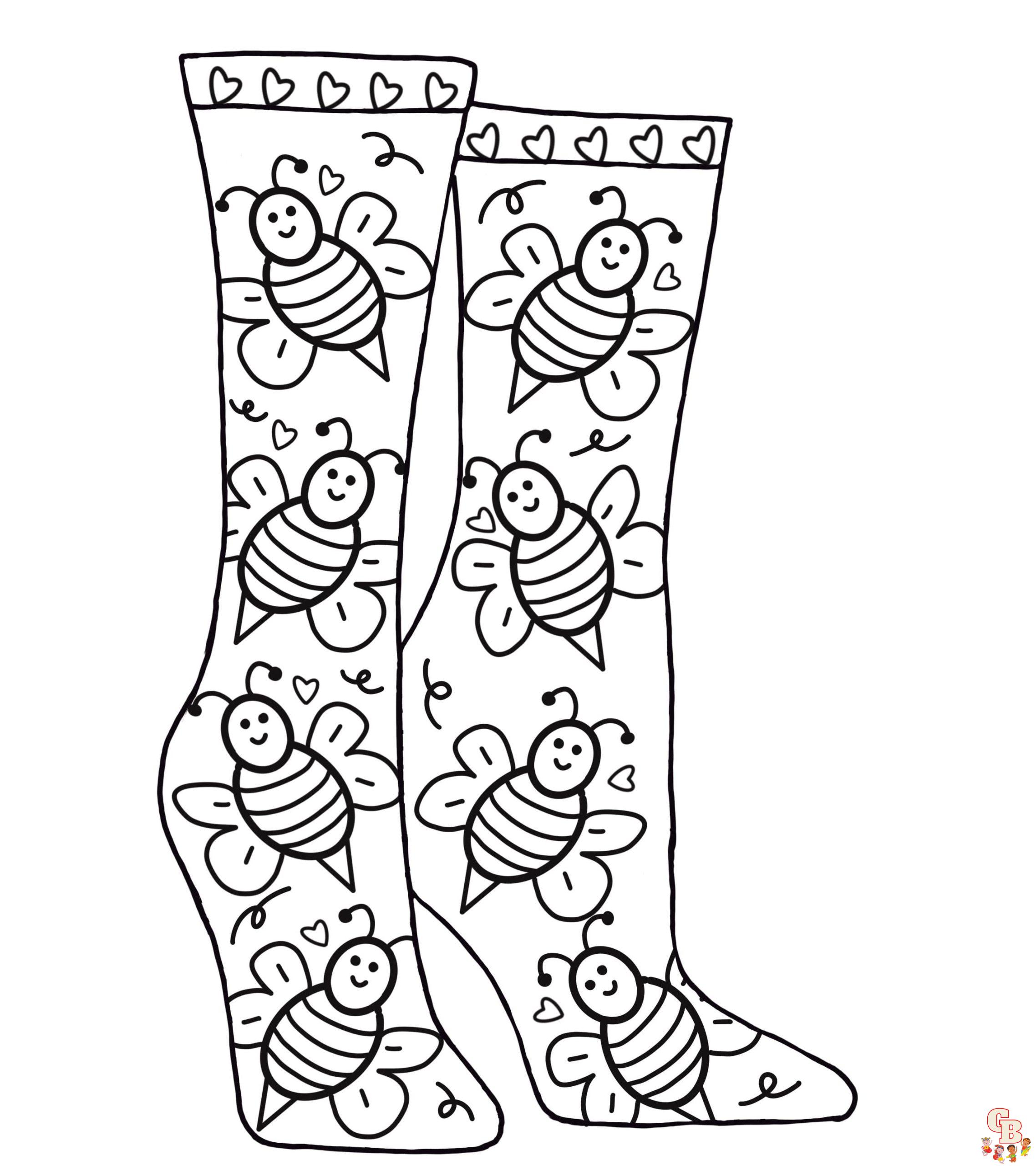 Printable socks coloring pages free for kids and adults