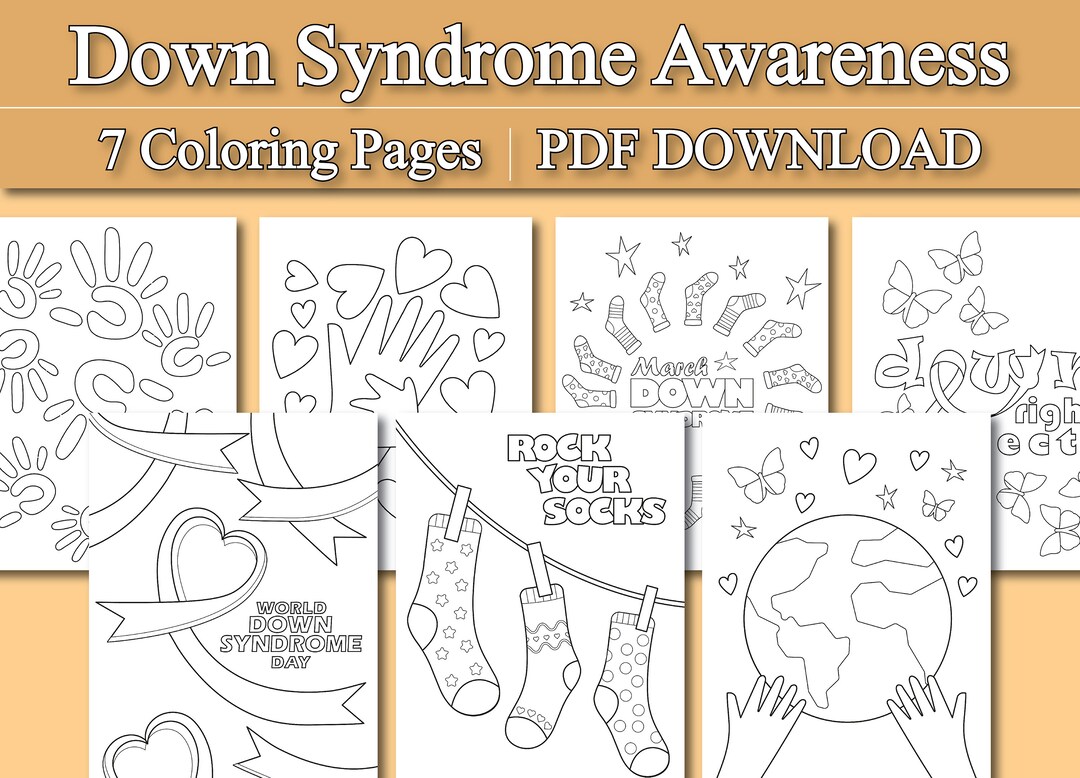 Down syndrome awareness coloring page rock your socks coloring page printable pdf download