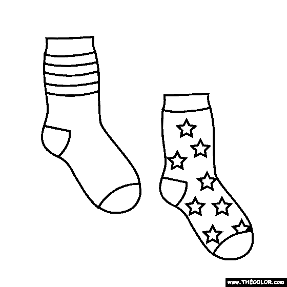 Wild socks coloring page