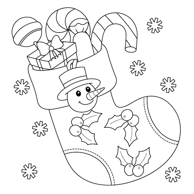 Premium vector christmas stacking coloring page for kids