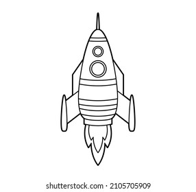 Rocket flying into space icon coloring stock vector royalty free