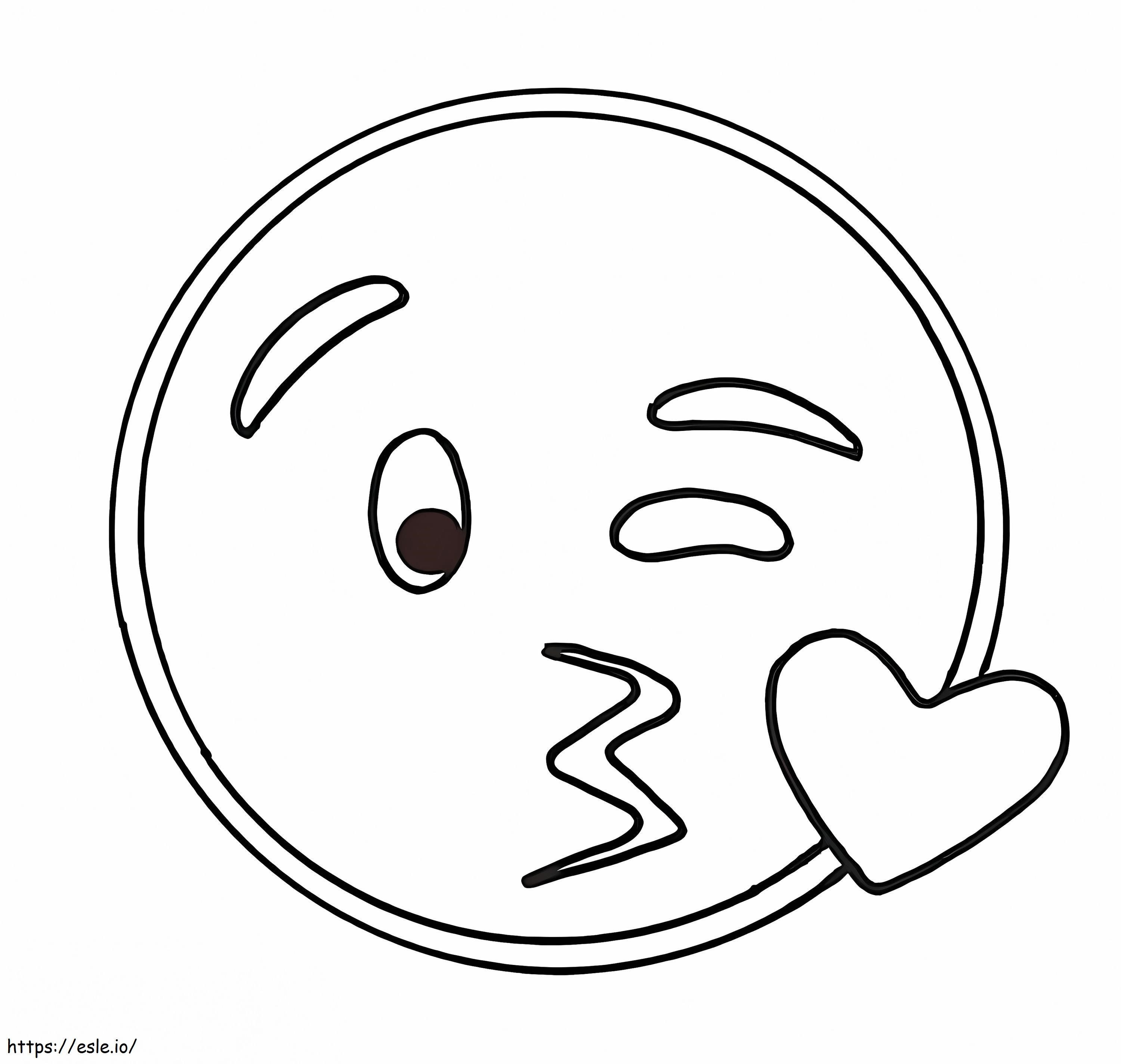 Kiss emoji coloring page