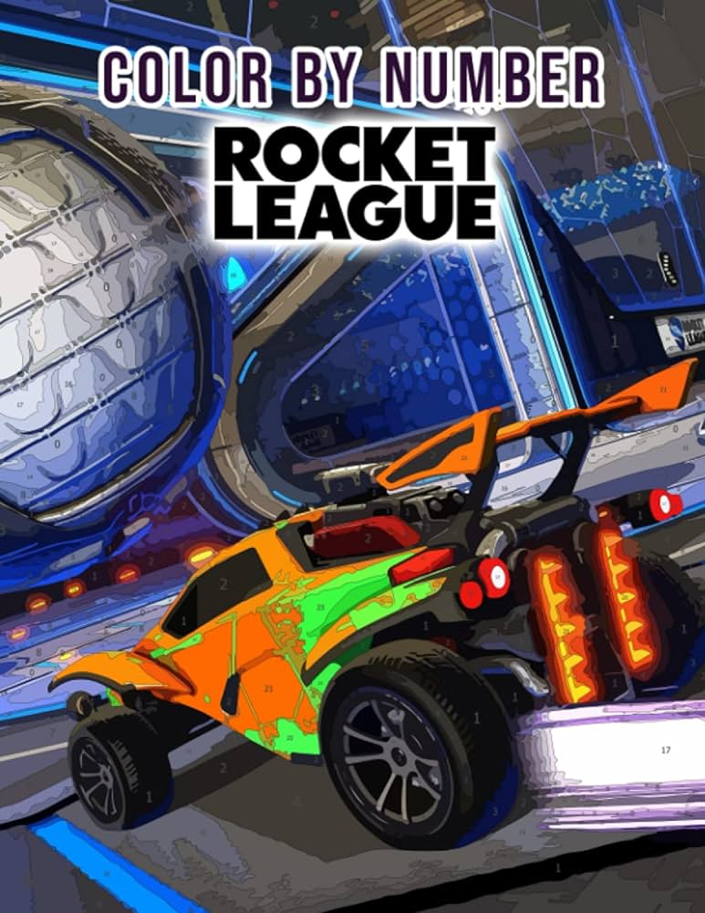 Rocket league color by number racing and soccer video game character color number book for gamers adults relaxing gift x with color chart in back side easy to color stanley archie