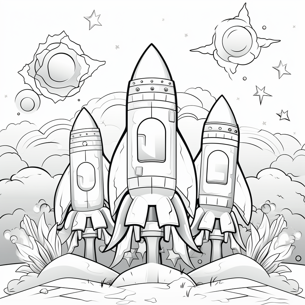 Rockets coloring pages