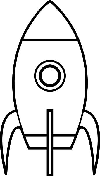 Space rocket loring page for kids