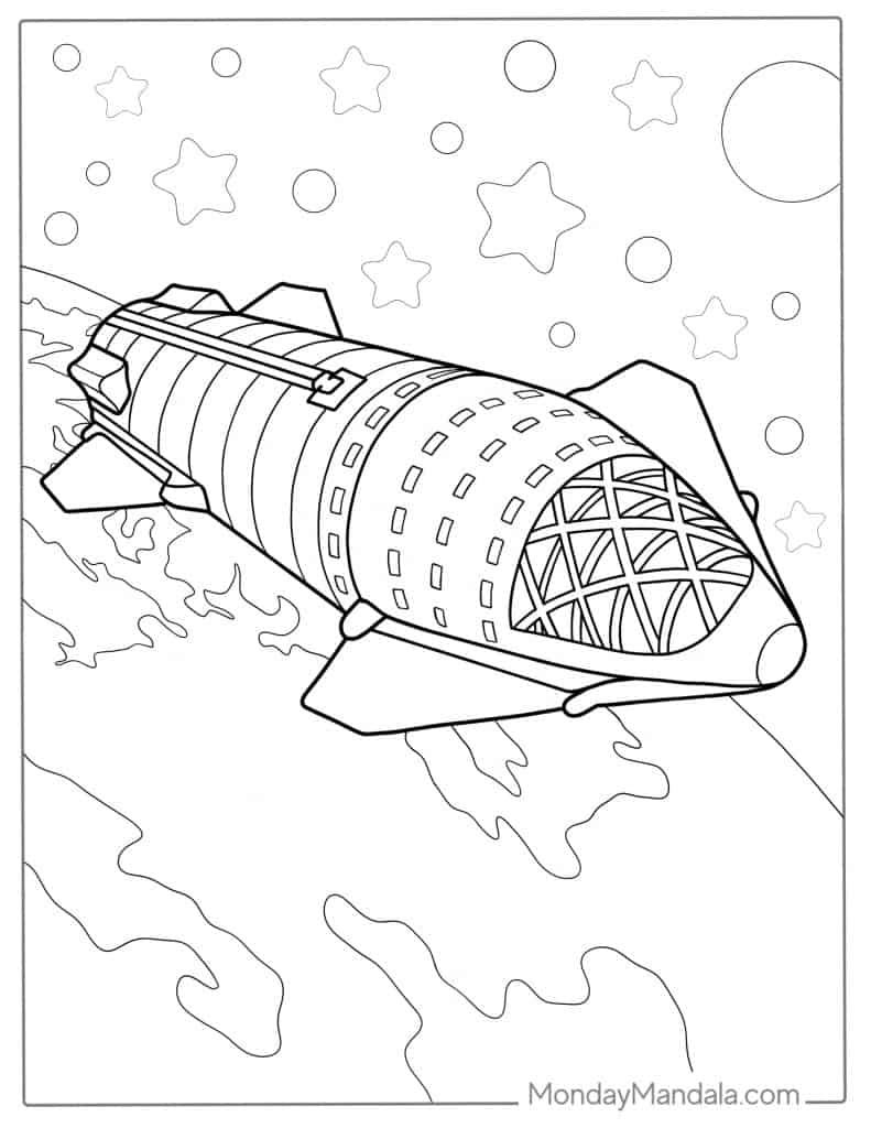 Rocket coloring pages free pdf printables