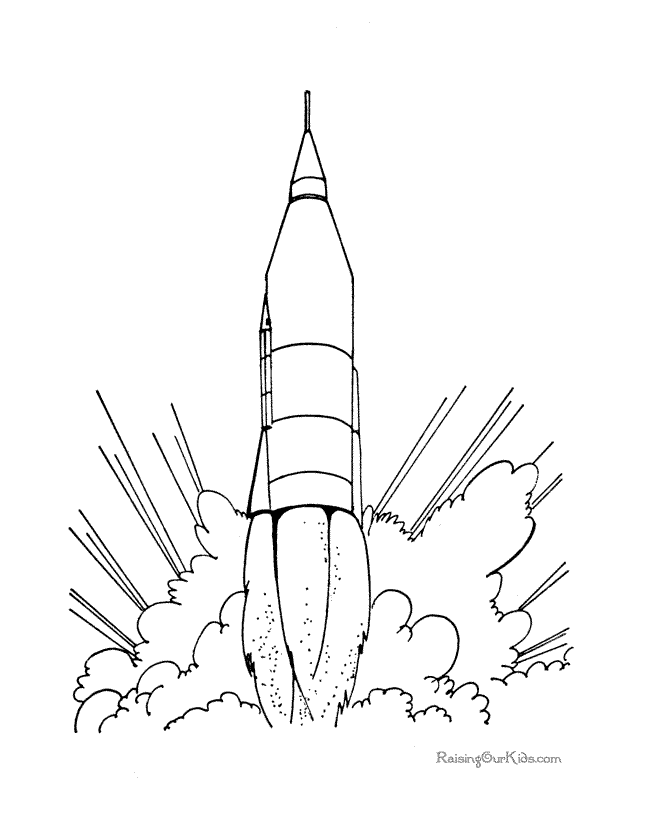 Space coloring page printable rocket