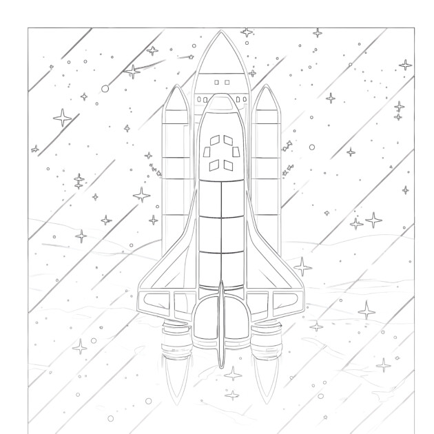 Space shuttle coloring page