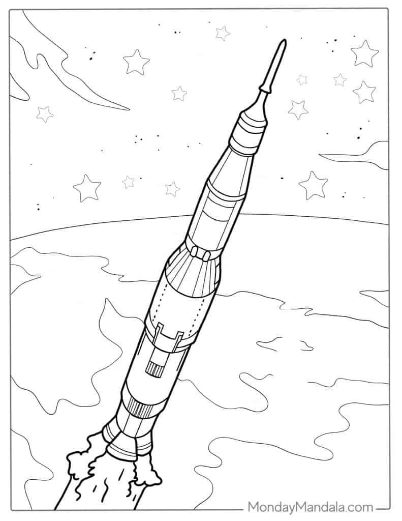 Rocket coloring pages free pdf printables