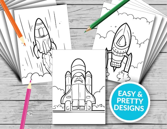 Rocket printable coloring pages space rocket coloring book fun at home activity relax and color