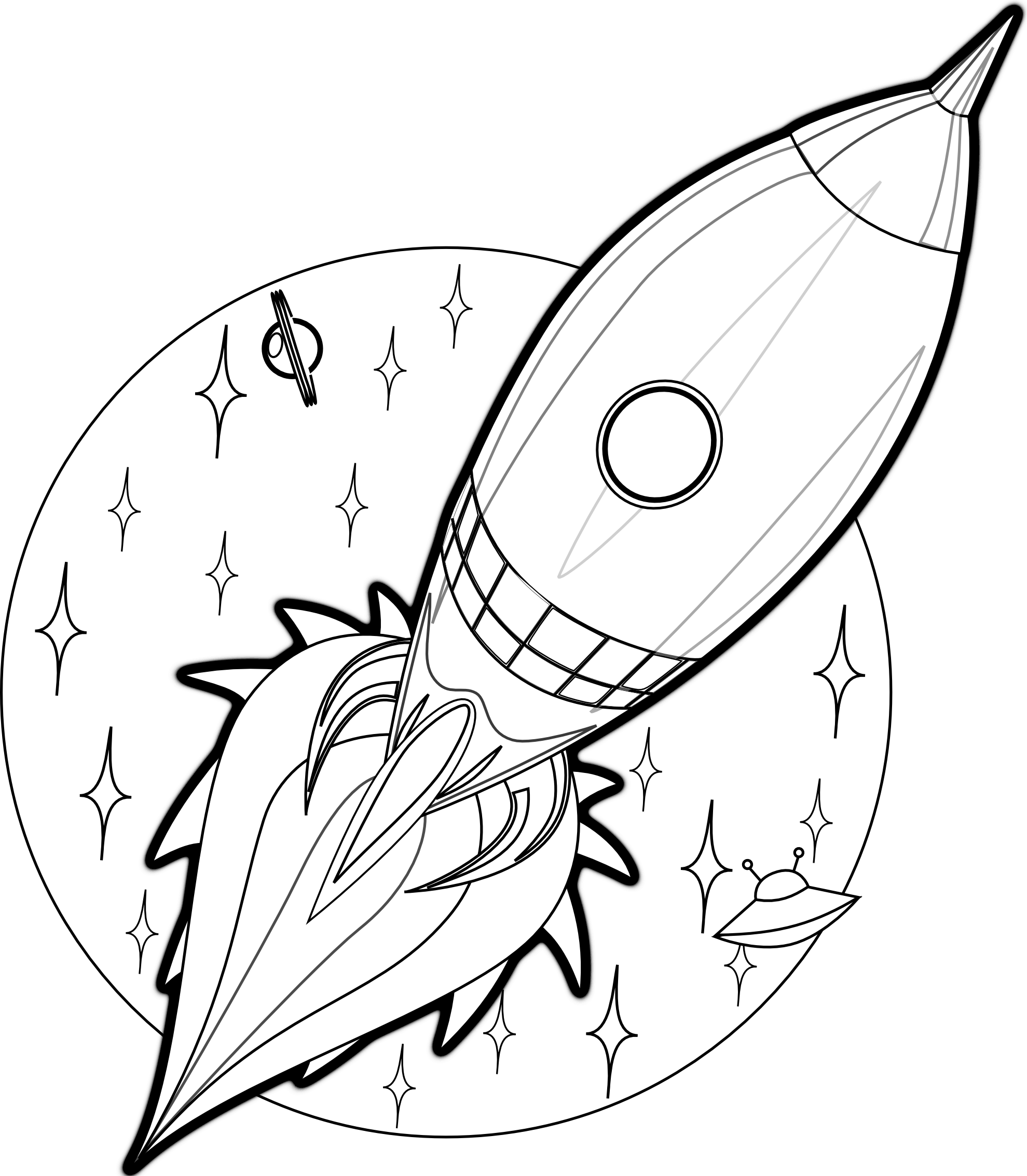 Premium Vector  Rocket ship isolated coloring page for kids