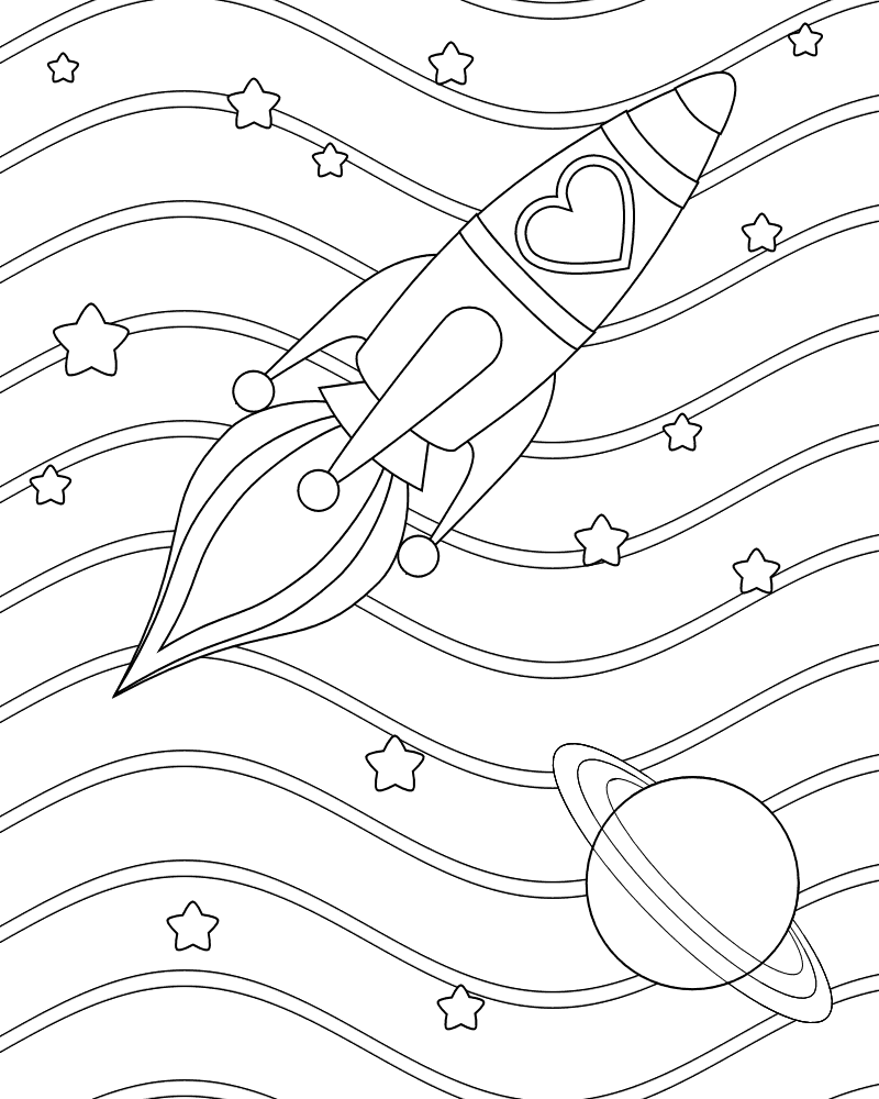 Free printable rocket ship coloring pages for kids