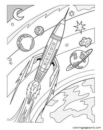 Rocket coloring pages printable for free download