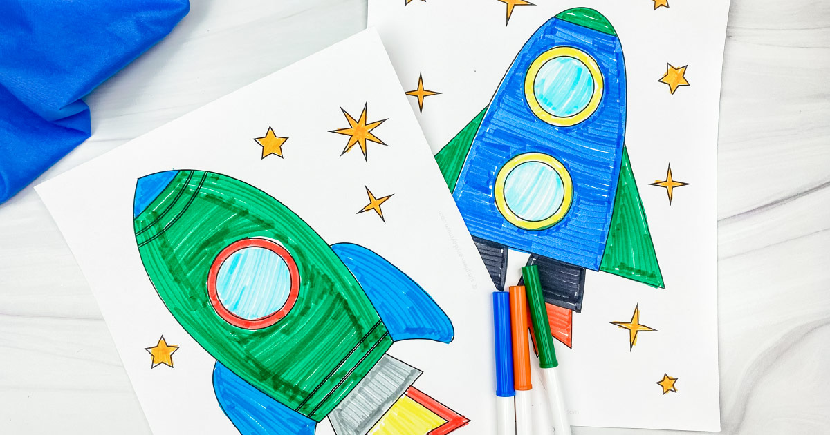 Simple rocket ship coloring pages free printable