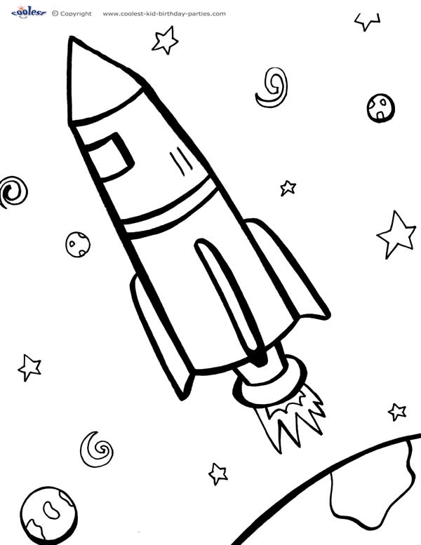 Printable space coloring page