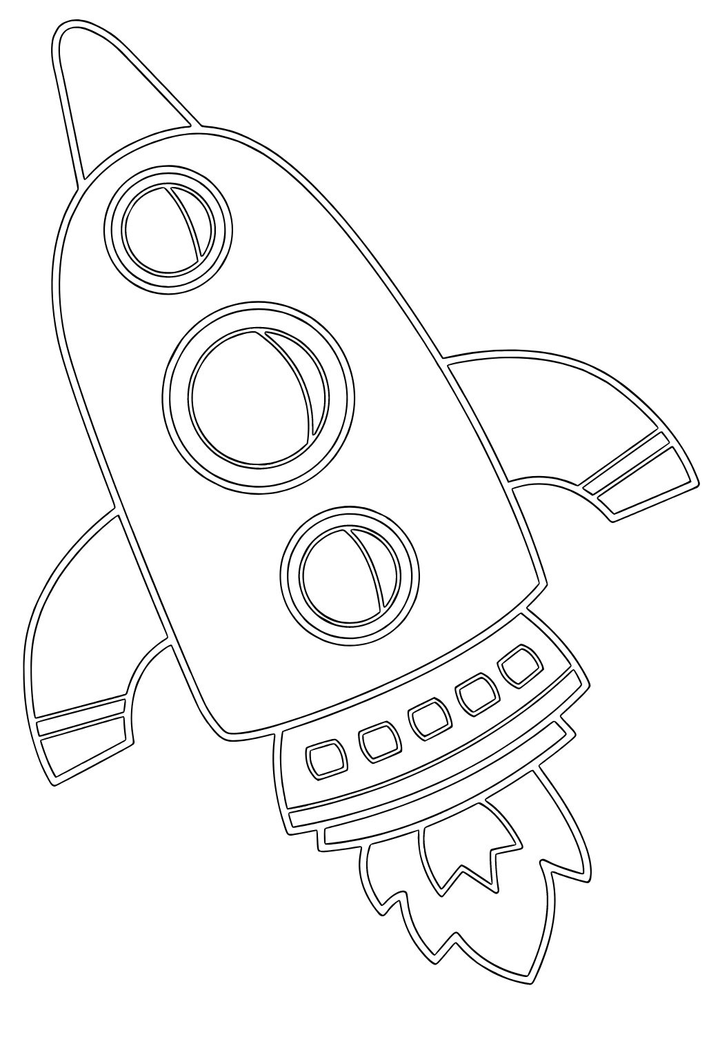 Free printable rocket ship flame coloring page for adults and kids