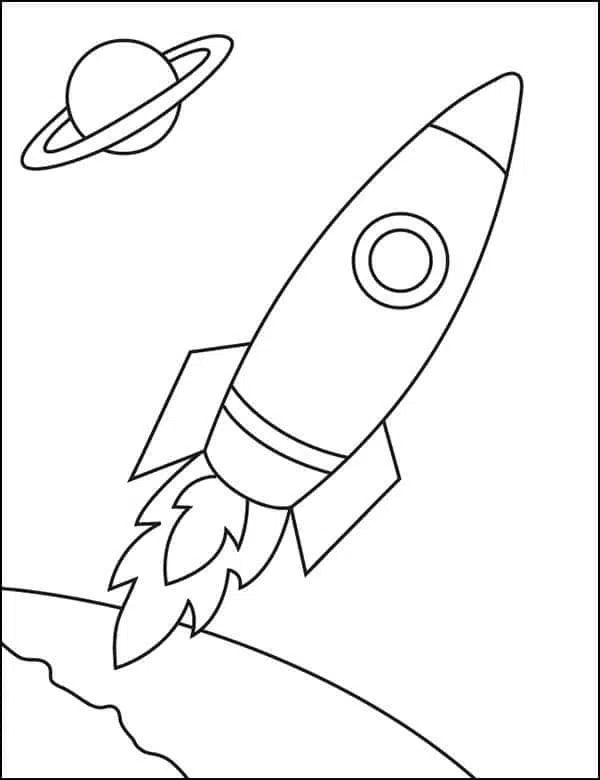 Easy how to draw a rocket tutorial and rocket coloring page rocket drawing coloring pages easy scenery drawing