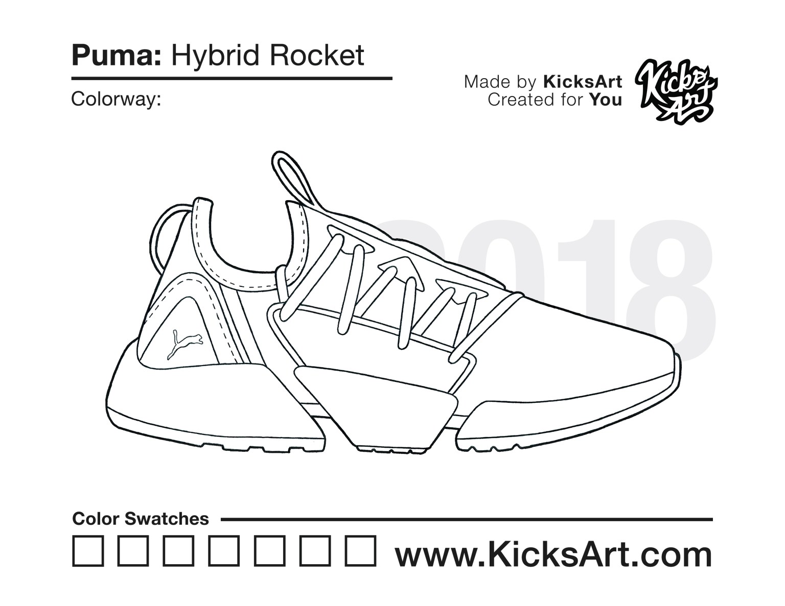 Puma hybrid rocket sneaker coloring pages