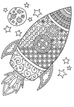 Rocket coloring sheet tpt