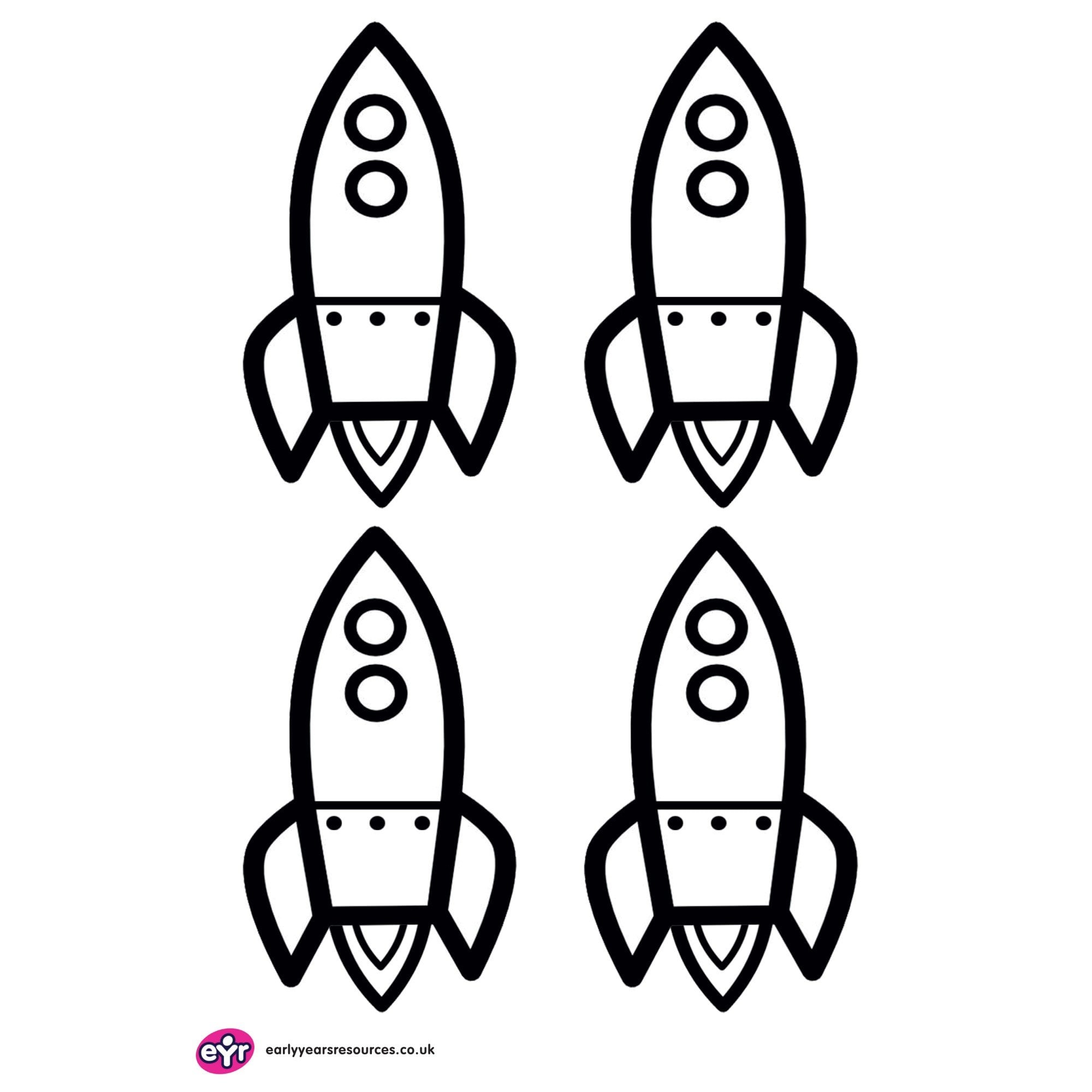 Printable rocket template early years resources