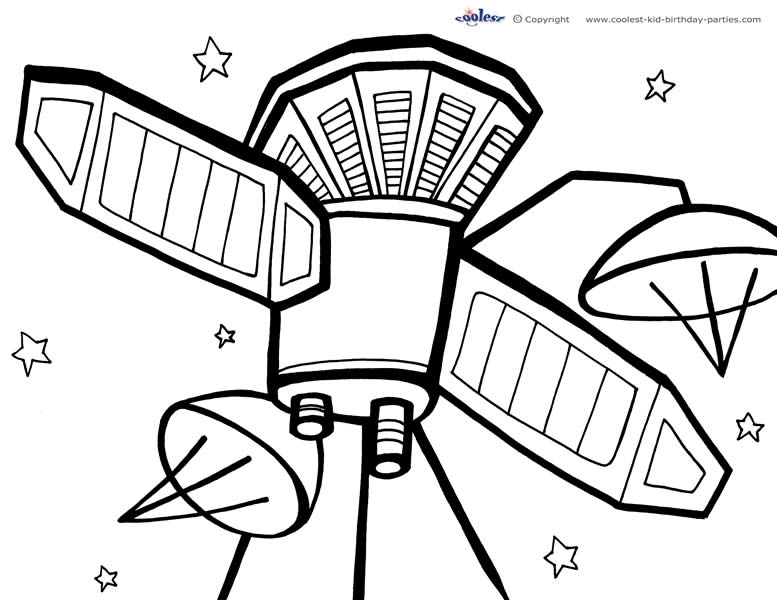 Printable space coloring page