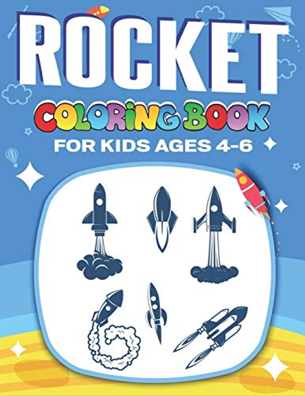 Rocket coloring book for kids ages