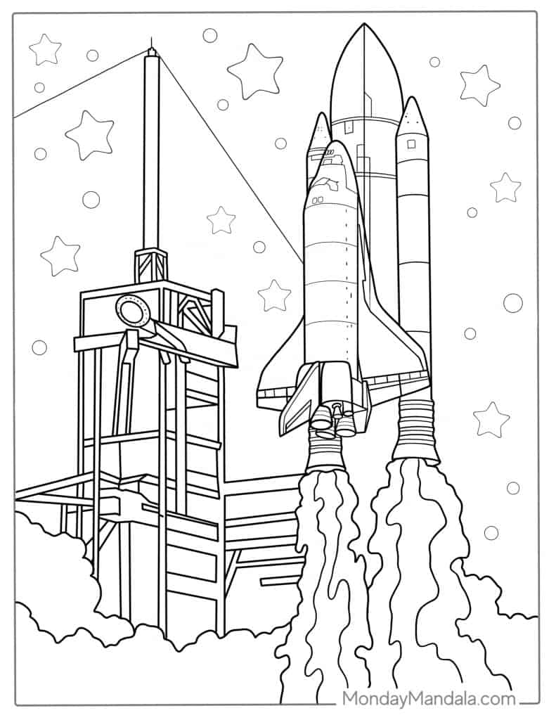 Rocket coloring pages free pdf printables