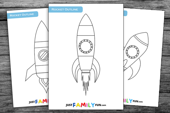 Free printable rocket outline just family fun