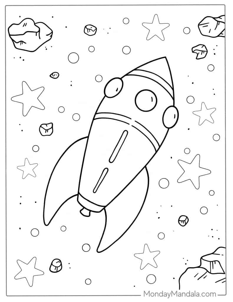 Rocket coloring pages free pdf printables