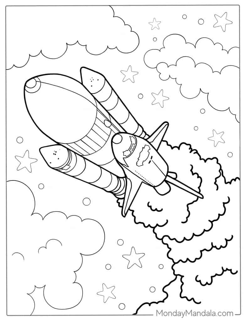 Rocket coloring pages free pdf printables