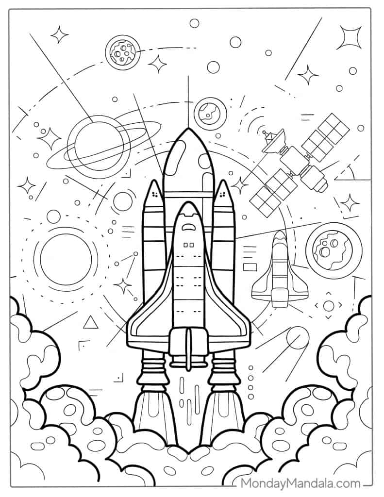 Rocket coloring pages free pdf printables