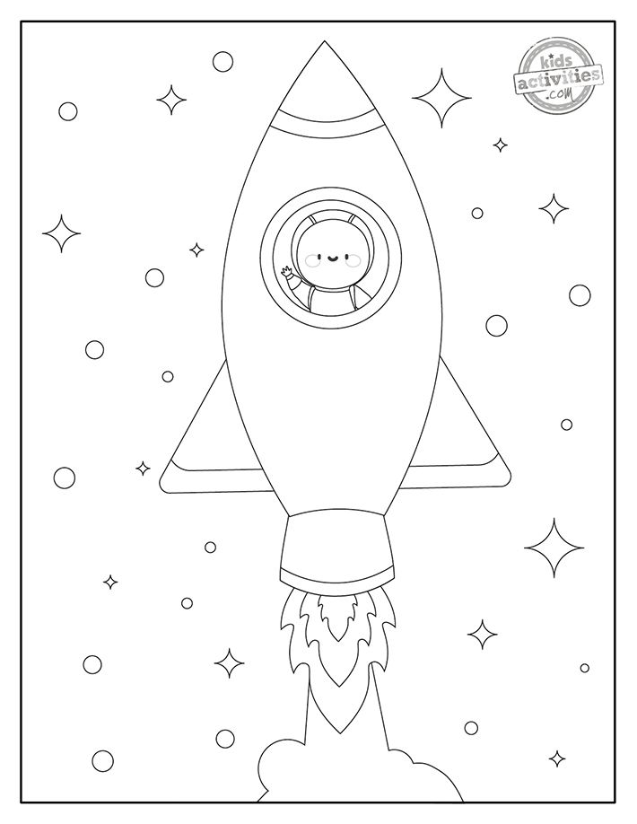 Printable Rocket Ship Coloring Pages For Kids  Space coloring pages,  Printable rocket, Printable rocket ship
