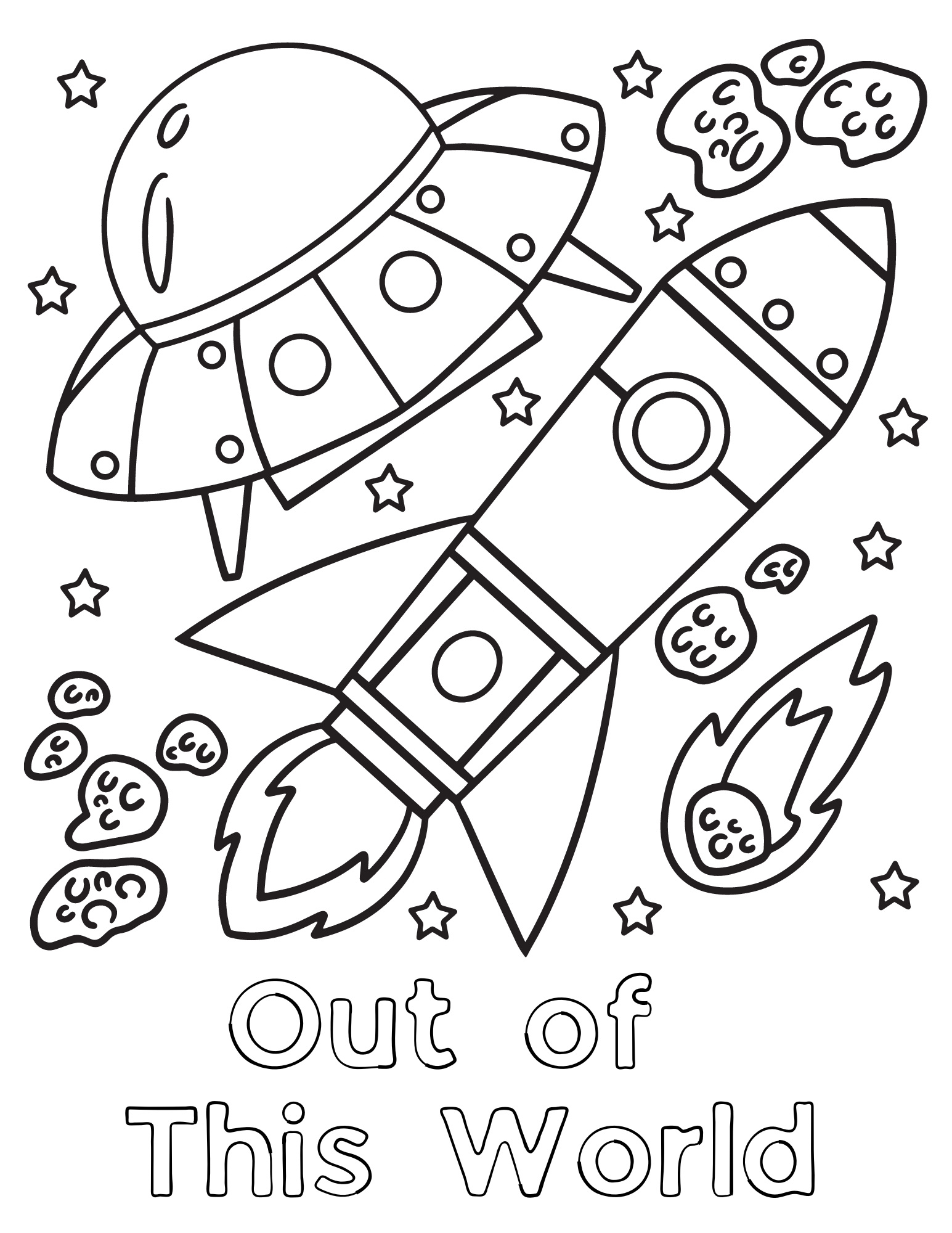 Free out of this world rocket coloring pages