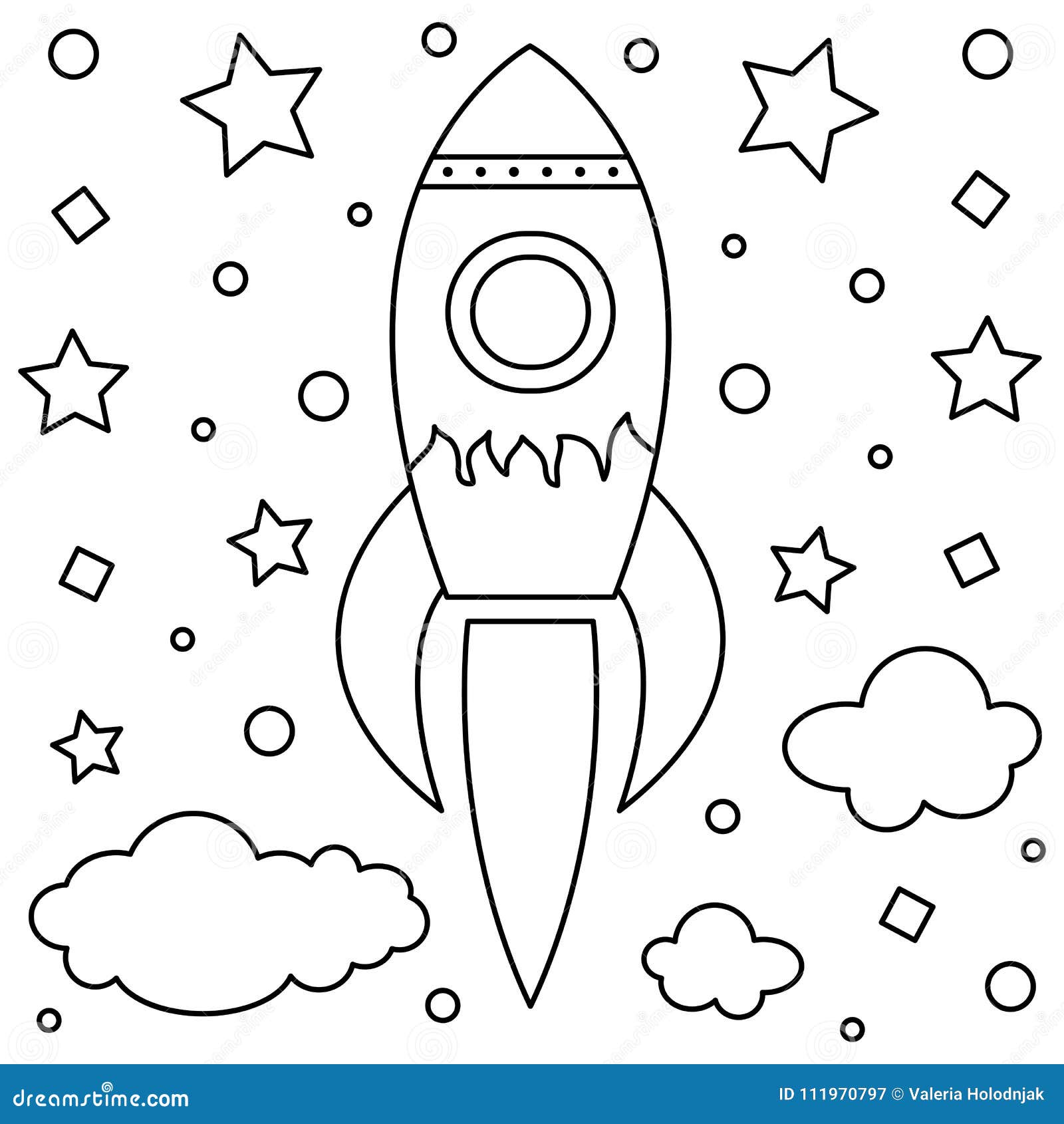 Rocket coloring page stock illustrations â rocket coloring page stock illustrations vectors clipart