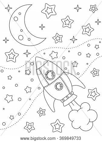 Coloring page rocket vector photo free trial bigstock