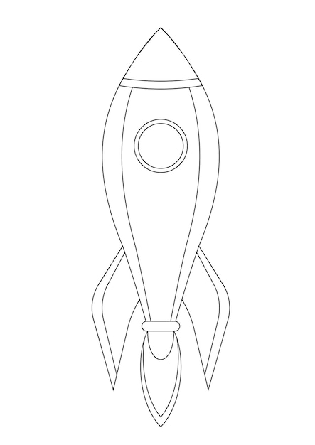 Premium vector rocket coloring page vector