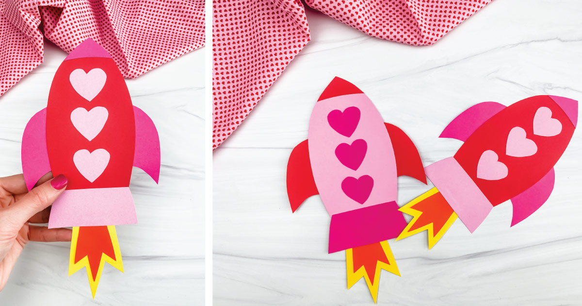 Rocket valentine craft for kids free template