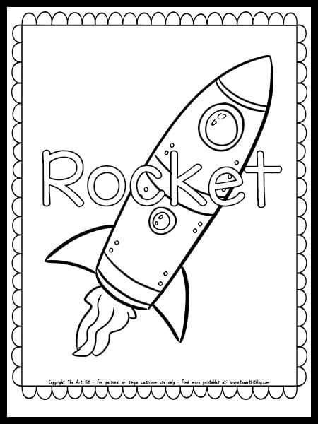 Rocket coloring page free printable â the art kit